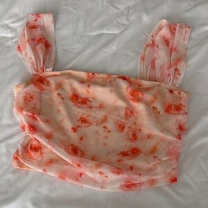 Floral Chiffon Women Crop Top